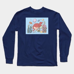 kawaii fan art mermaid Long Sleeve T-Shirt